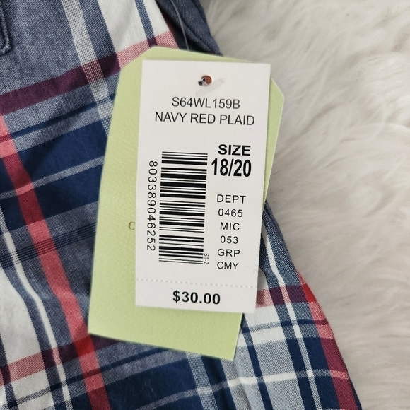 Class Club Boy's Short Sleeve Plad Button down shirt. Size 18/20. New. C1 - Picture 8 of 8